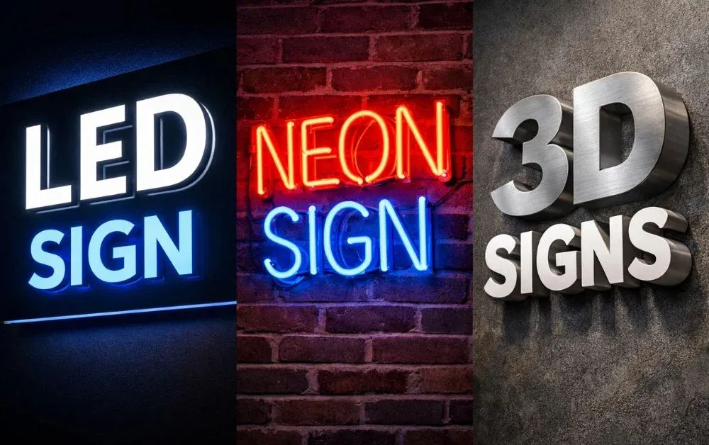 LED vs Neon vs 3D Signboards: Which One’s Best for Your Business in Dubai?